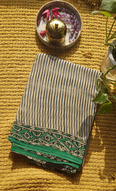 Beige Chiffon Saree with Stripes