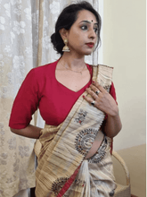 Red Maheshwari Silk Blouse