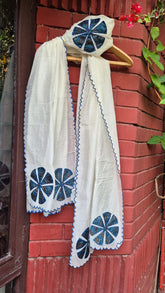 chanderi cotton silk duptta with floral modal silk applique work