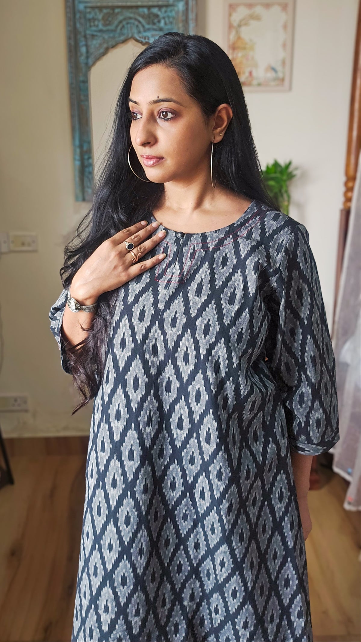 Black Ikkat Co-ord