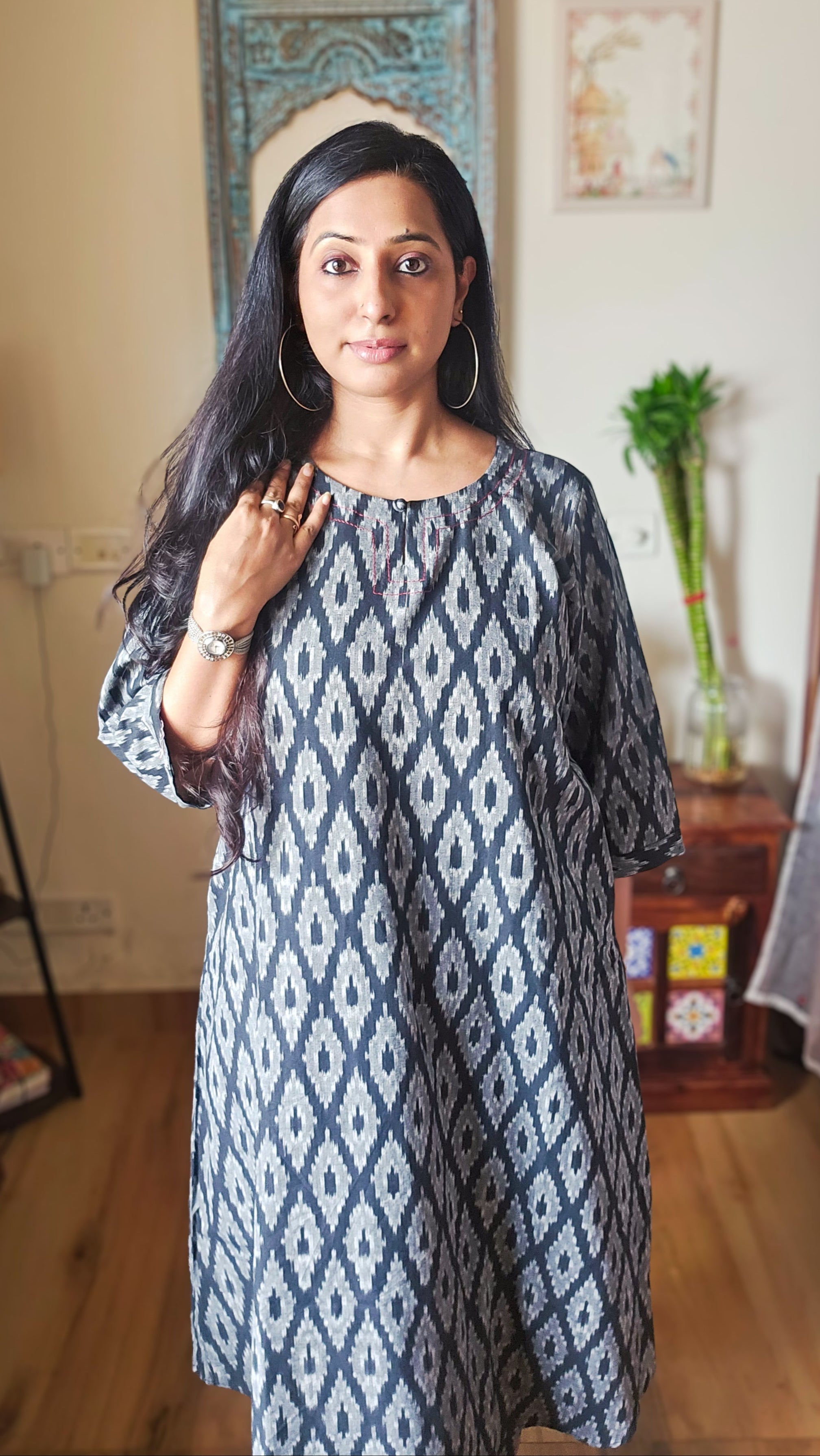 Black Ikkat Co-ord