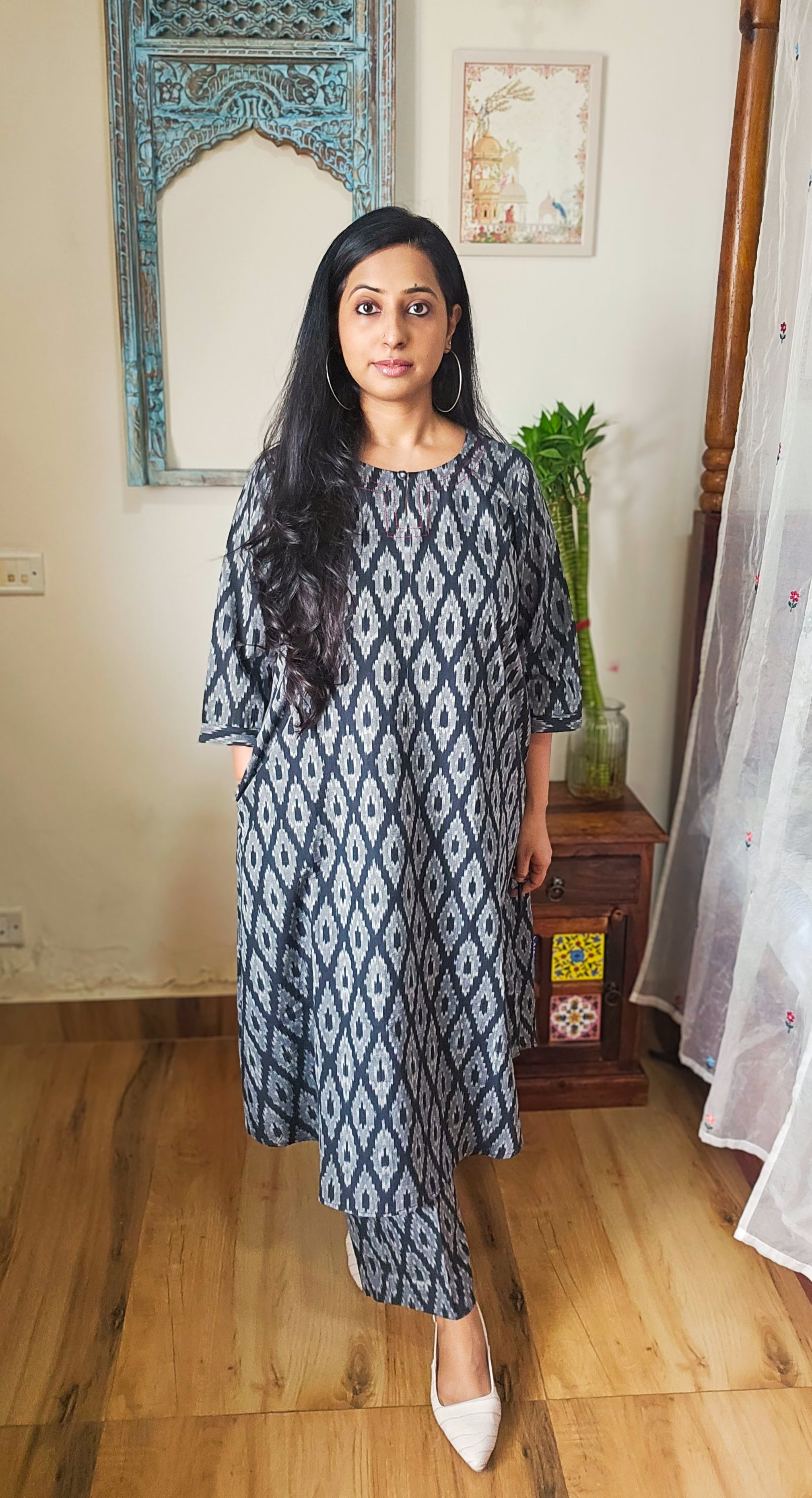 Black Ikkat Co-ord