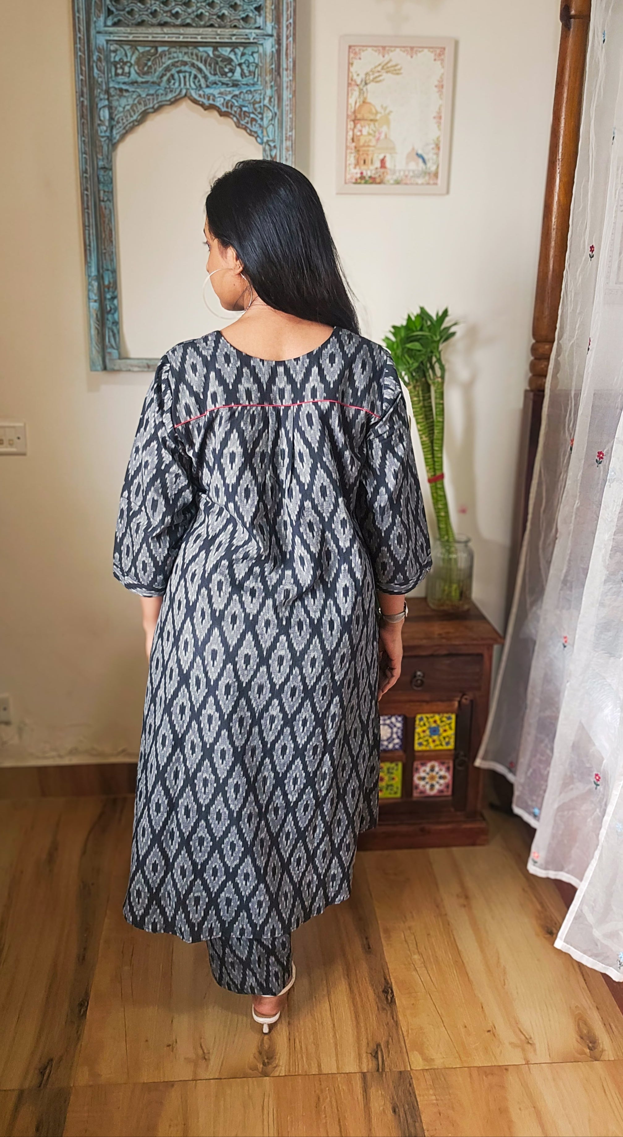 Black Ikkat Co-ord