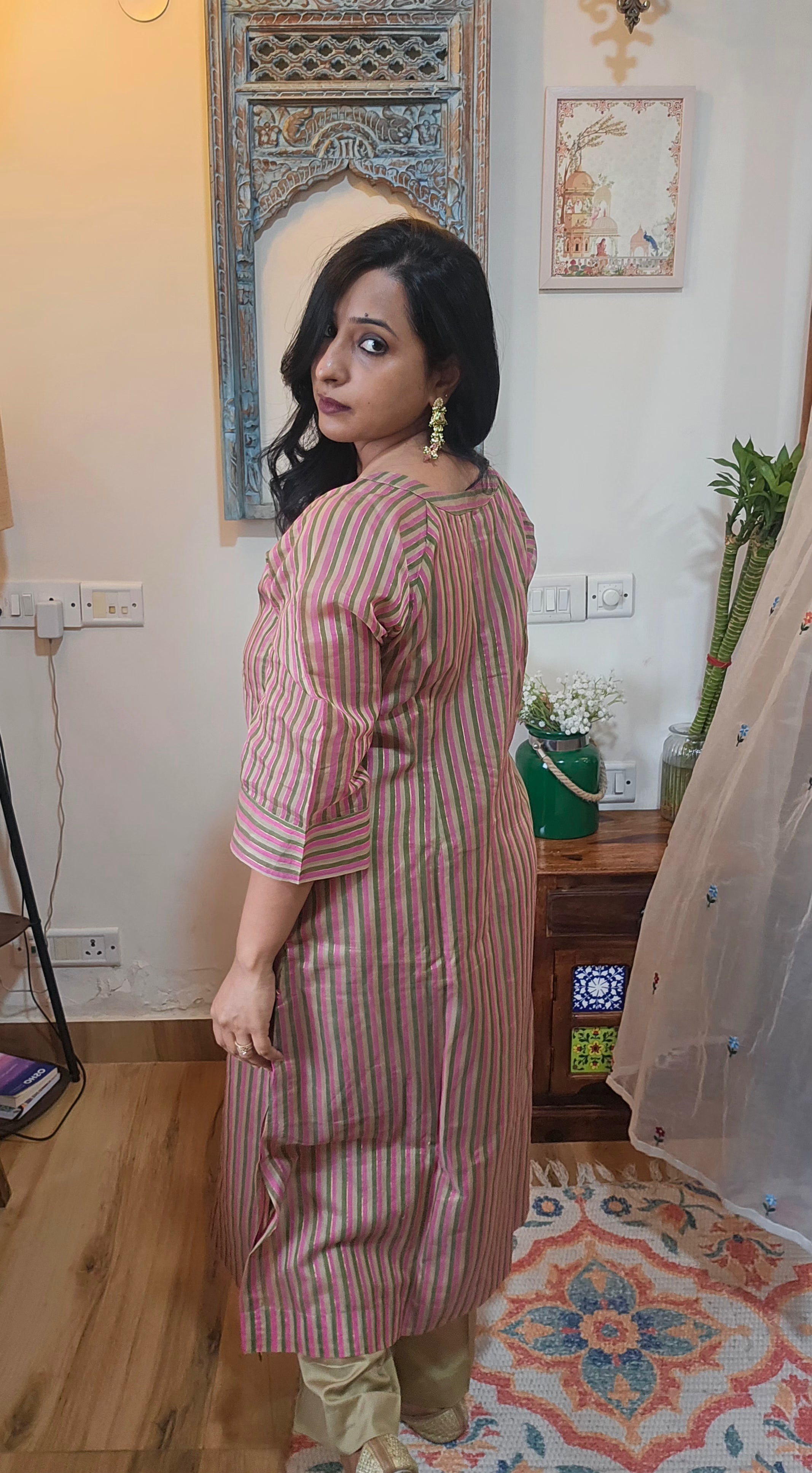 Maheshwari Silk Kurta Set