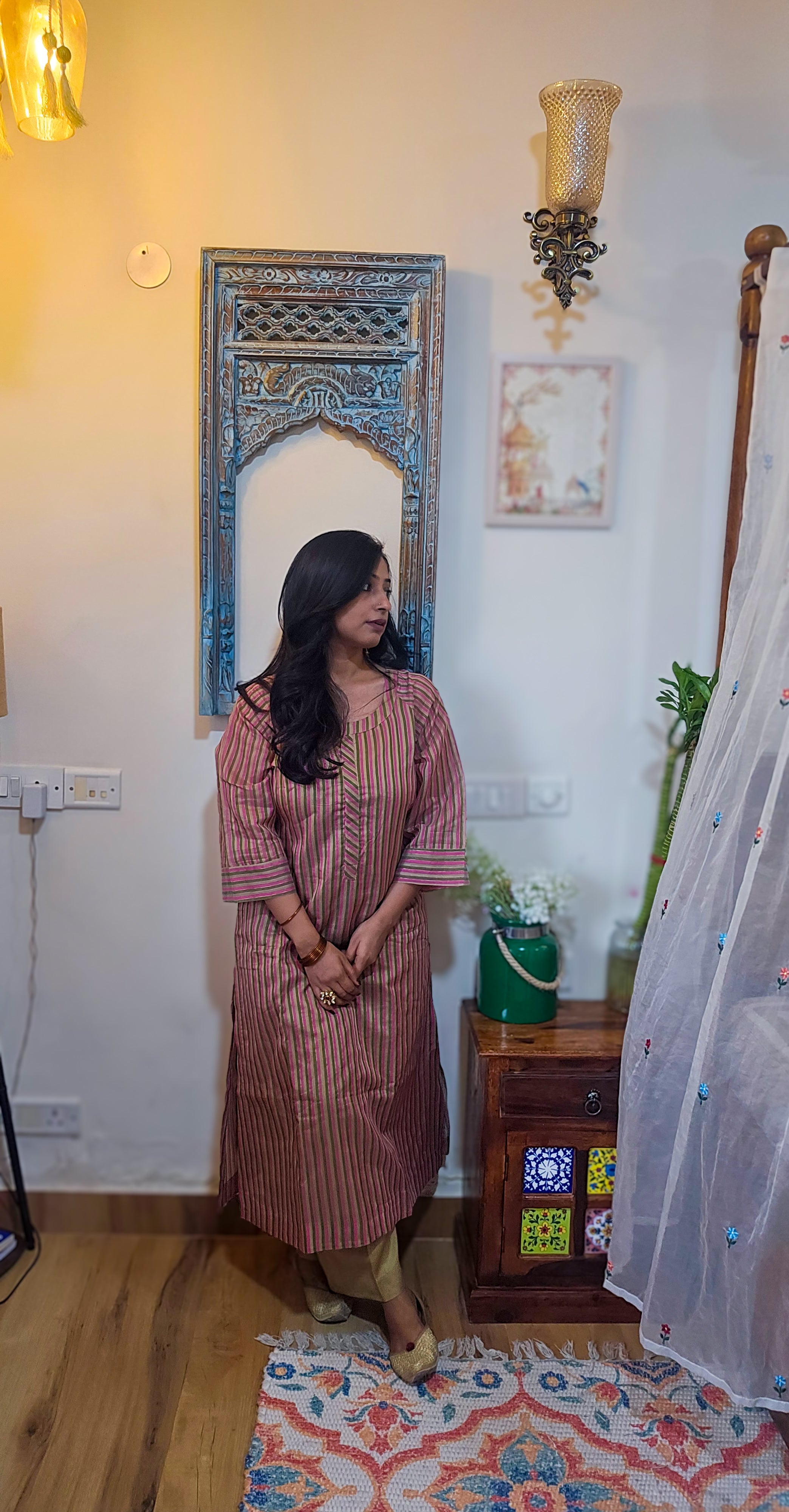 Maheshwari Silk Kurta Set