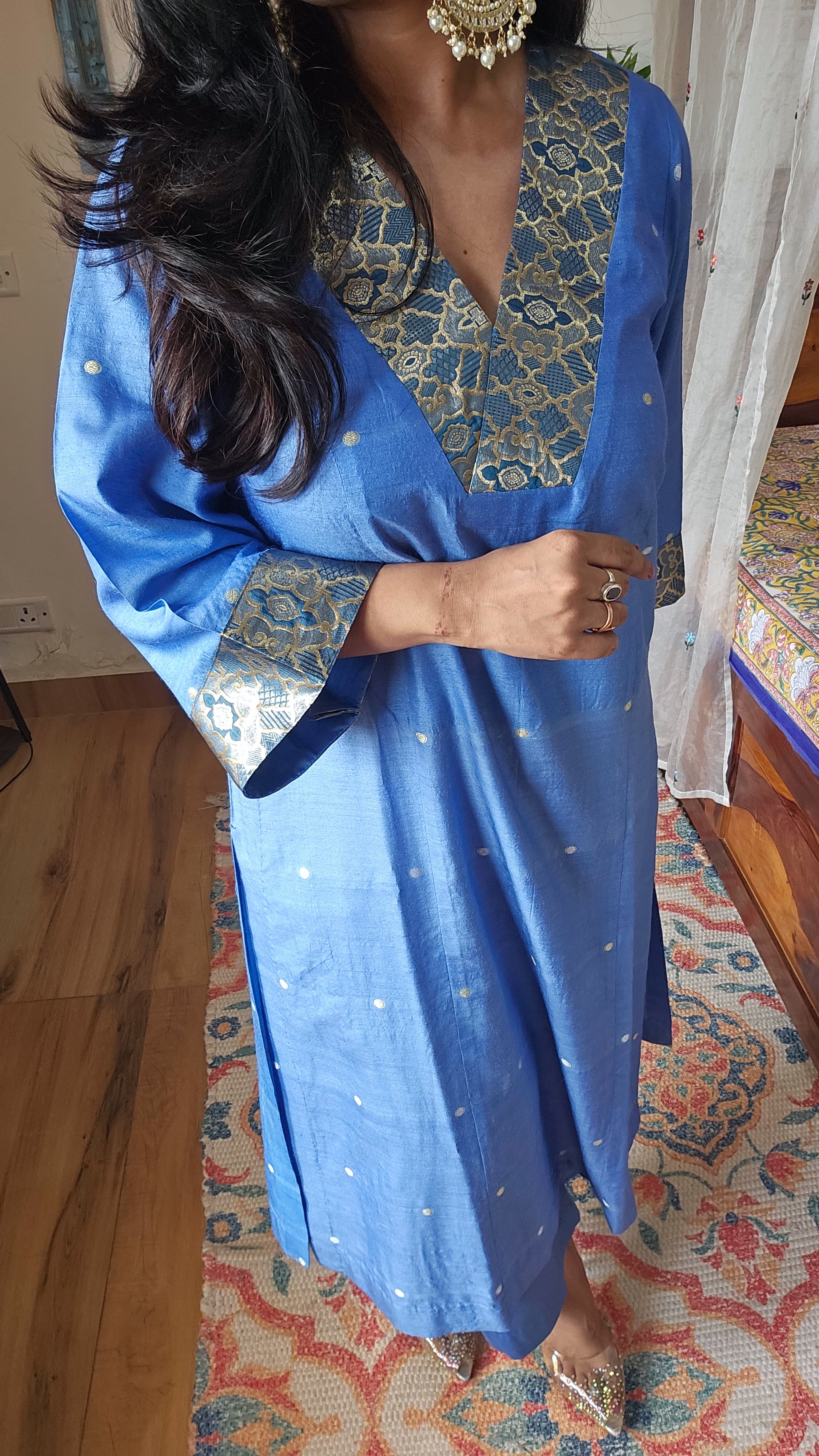 Blue Banarasi Silk Co-ord