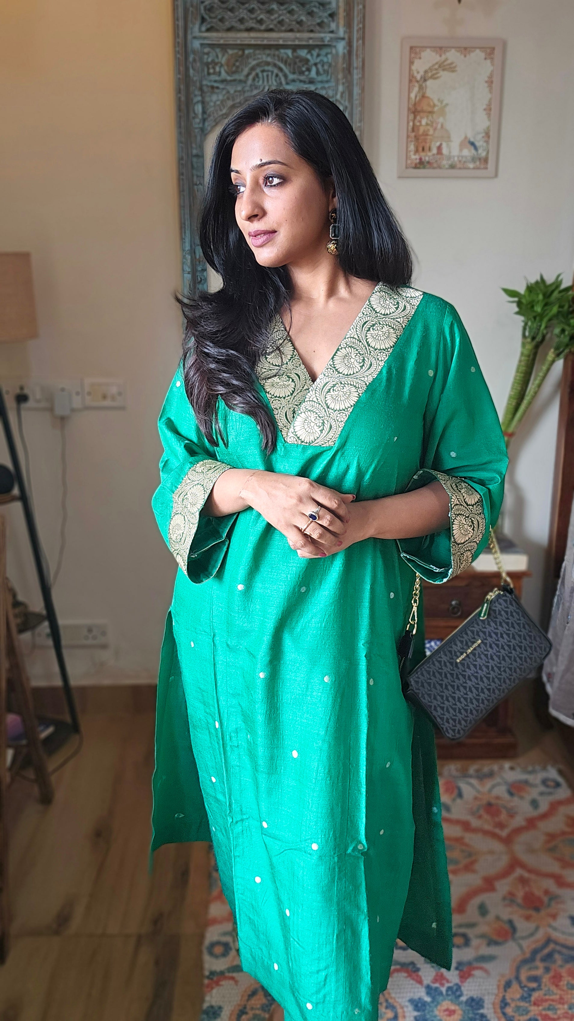 Green Banarasi Silk Co-ord