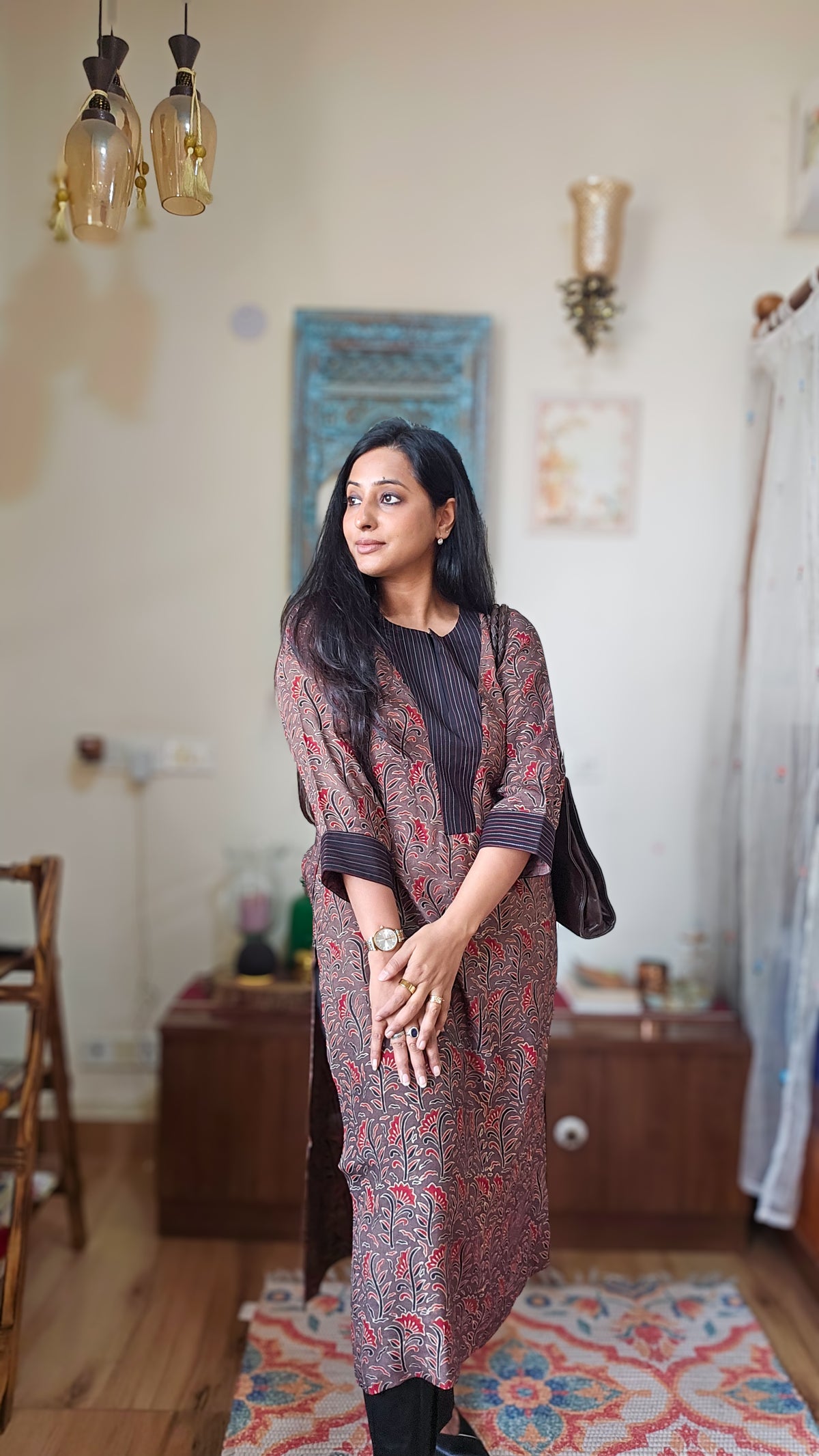 Ajrakh Floral Motif Kurta