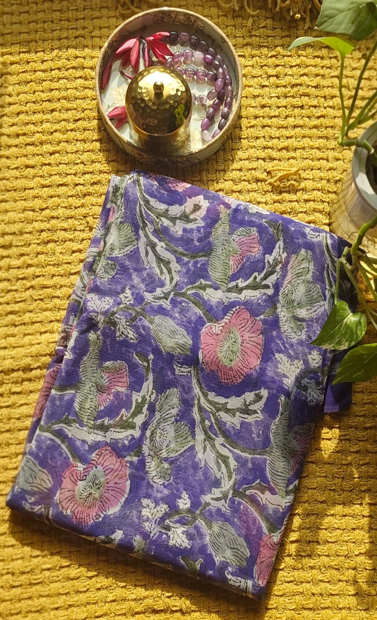 Purple Bloom Chiffon Saree