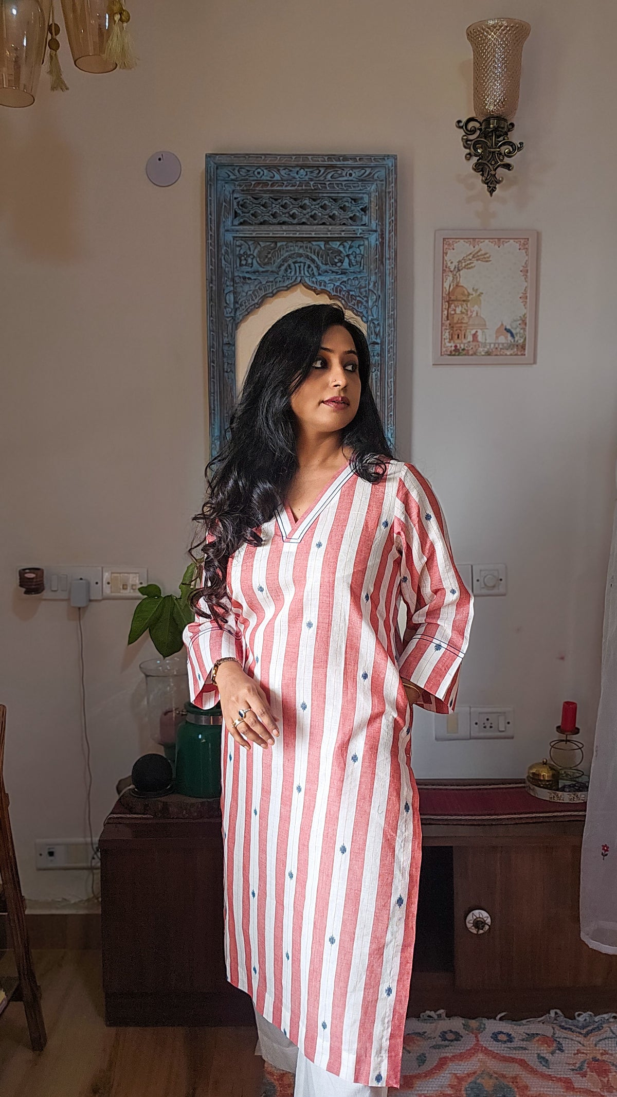 Dhari Jamdani Kurta