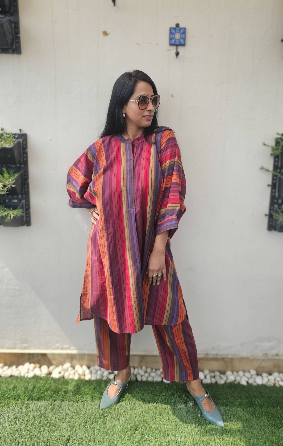 Multicolored Jamdani coord