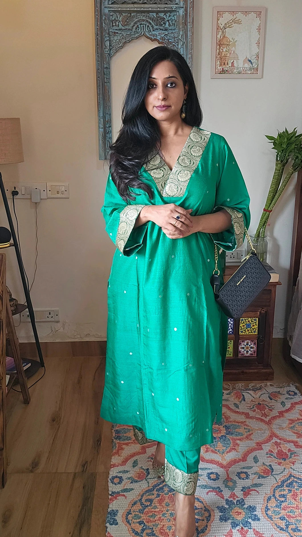Green Banarasi Silk Co-ord