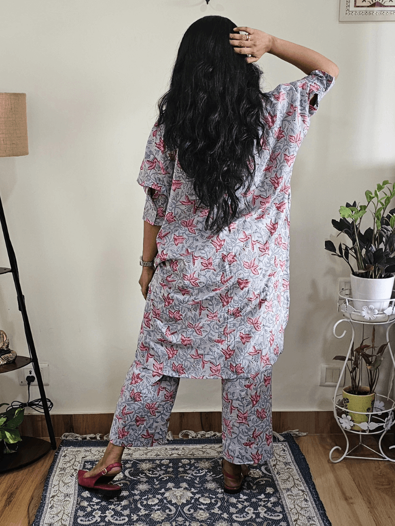 Grey Floral Co-ord Set