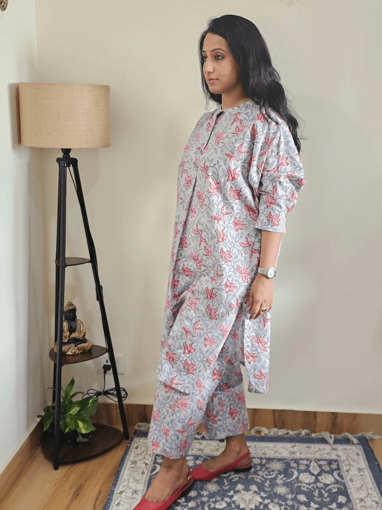 Grey Floral Co-ord Set