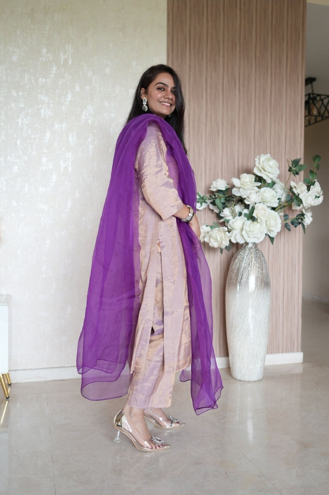 Gul-Baan Coord with Purple Dupatta