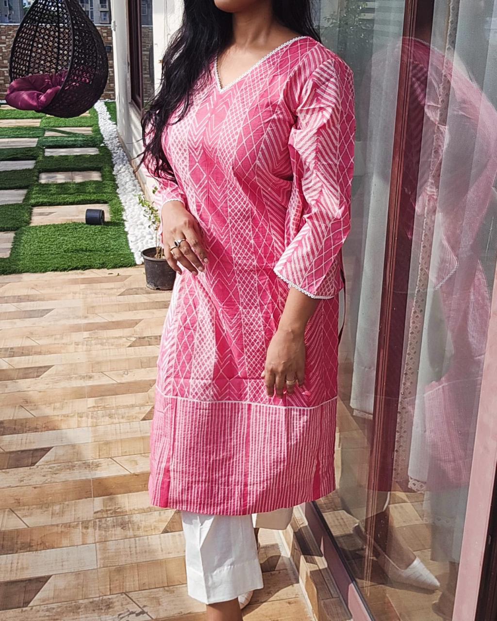 Pink Shibori kurta