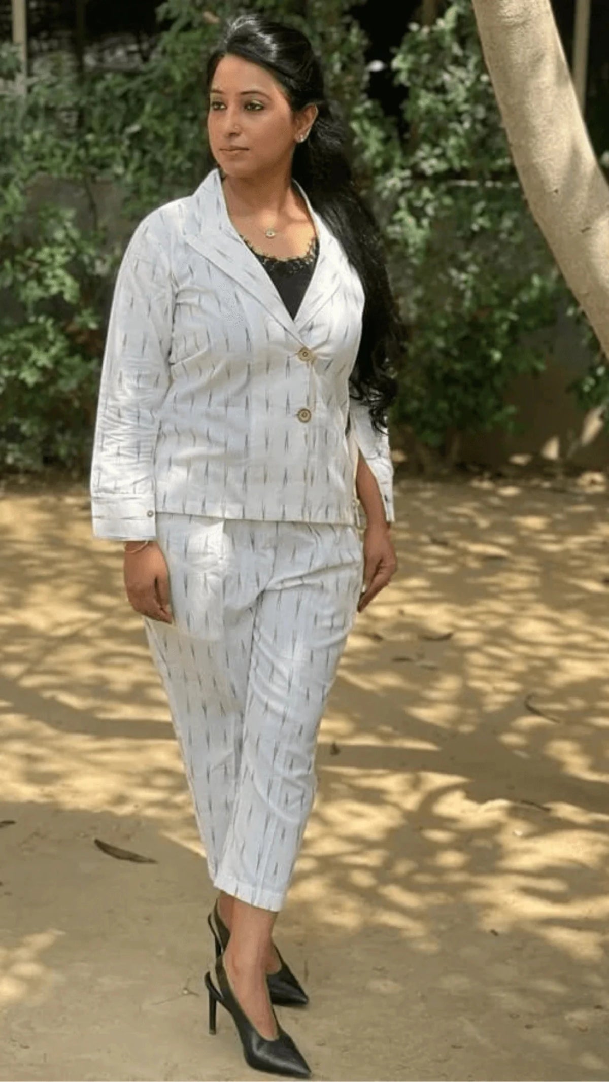 White Ikat Co-ord Set